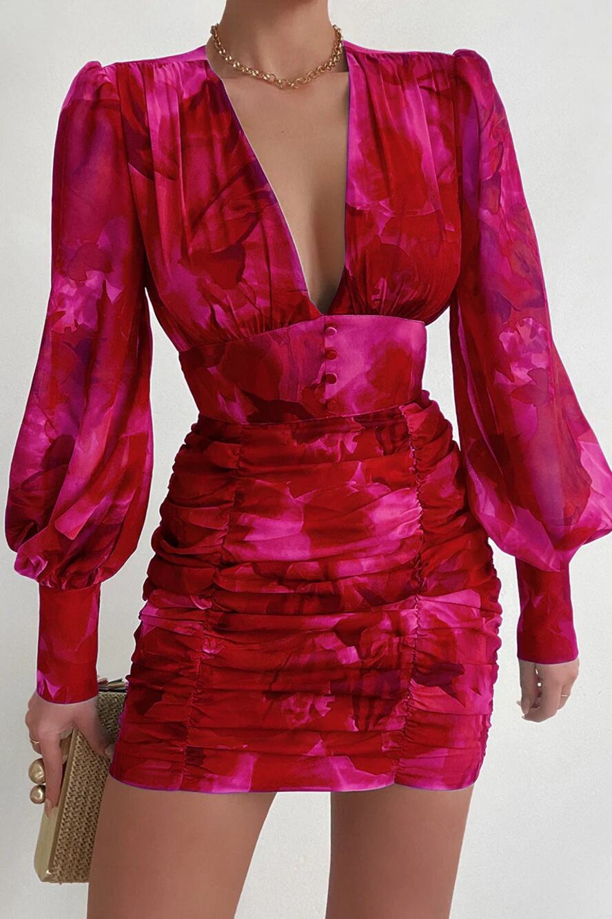 Runaway The Label Litsa Dress Pink/Red, Sexy,  NWT, NEW, SZ XS or  SZ 2